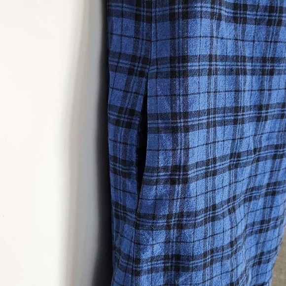 Madewell Plaid Ruffle Off Shoulder Mini Dress Linen Cotton Blend Size 8 - Picture 6 of 13